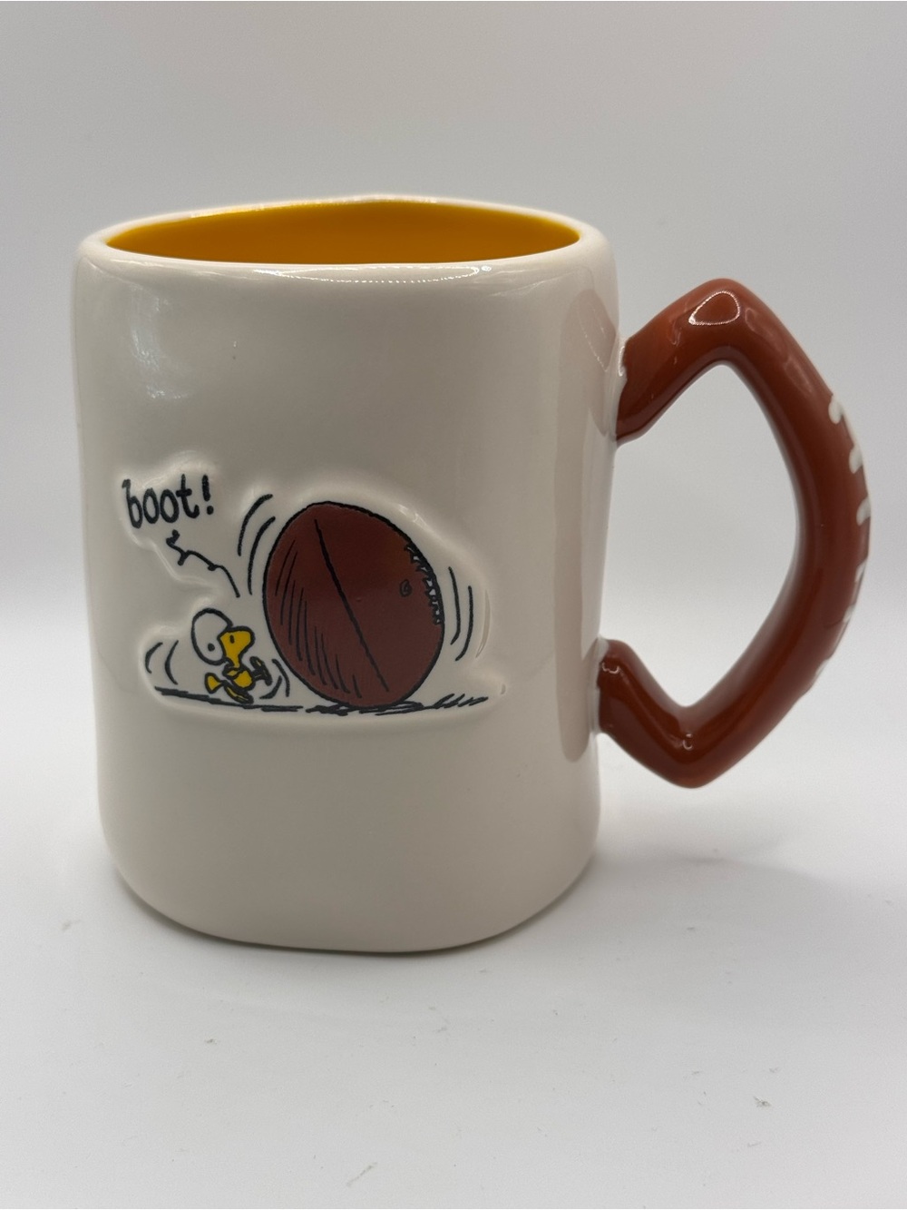 Rae Dunn x Peanuts Woodstock Touch Down Football Mug.